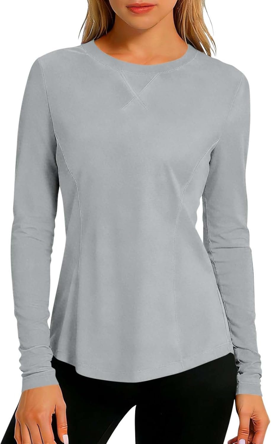 Women’s UV protection long sleeve lightweight shirt thumb holes quick-dry hiking workout top - Image 2
