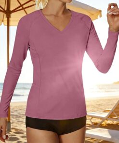 Alternative view of Women’s UV protection long sleeve lightweight hiking workout quick-dry top with pockets
