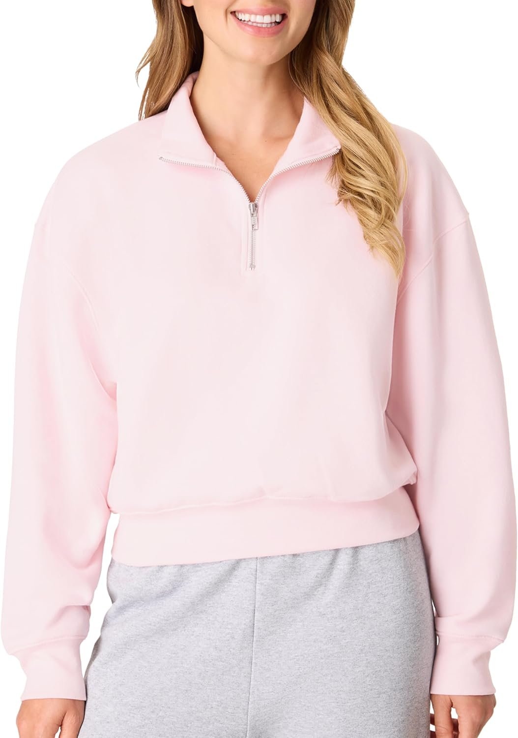 Women’s Quarter Zip Fleece Blend Pullover Sweatshirt