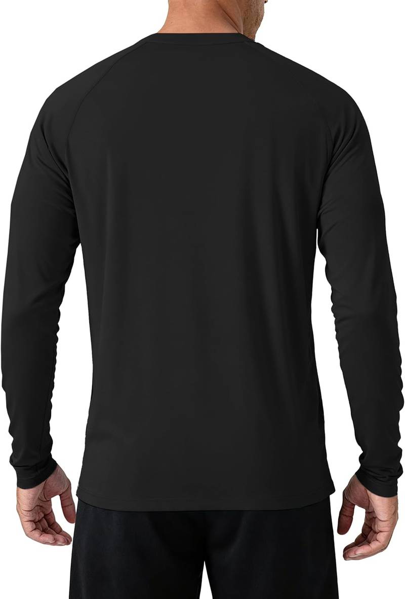 Men’s long sleeve UV protection dry-fit athletic workout rash guard shirt - Image 2