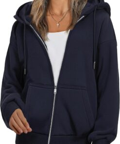 Alternative view of Women’s Oversized Zip Up Hoodie Fleece Sweatshirt Casual Jacket