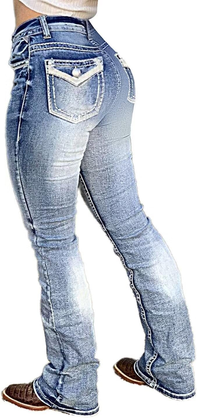 Women’s Stretch Bootcut Denim Jeans High Waist Casual Pants