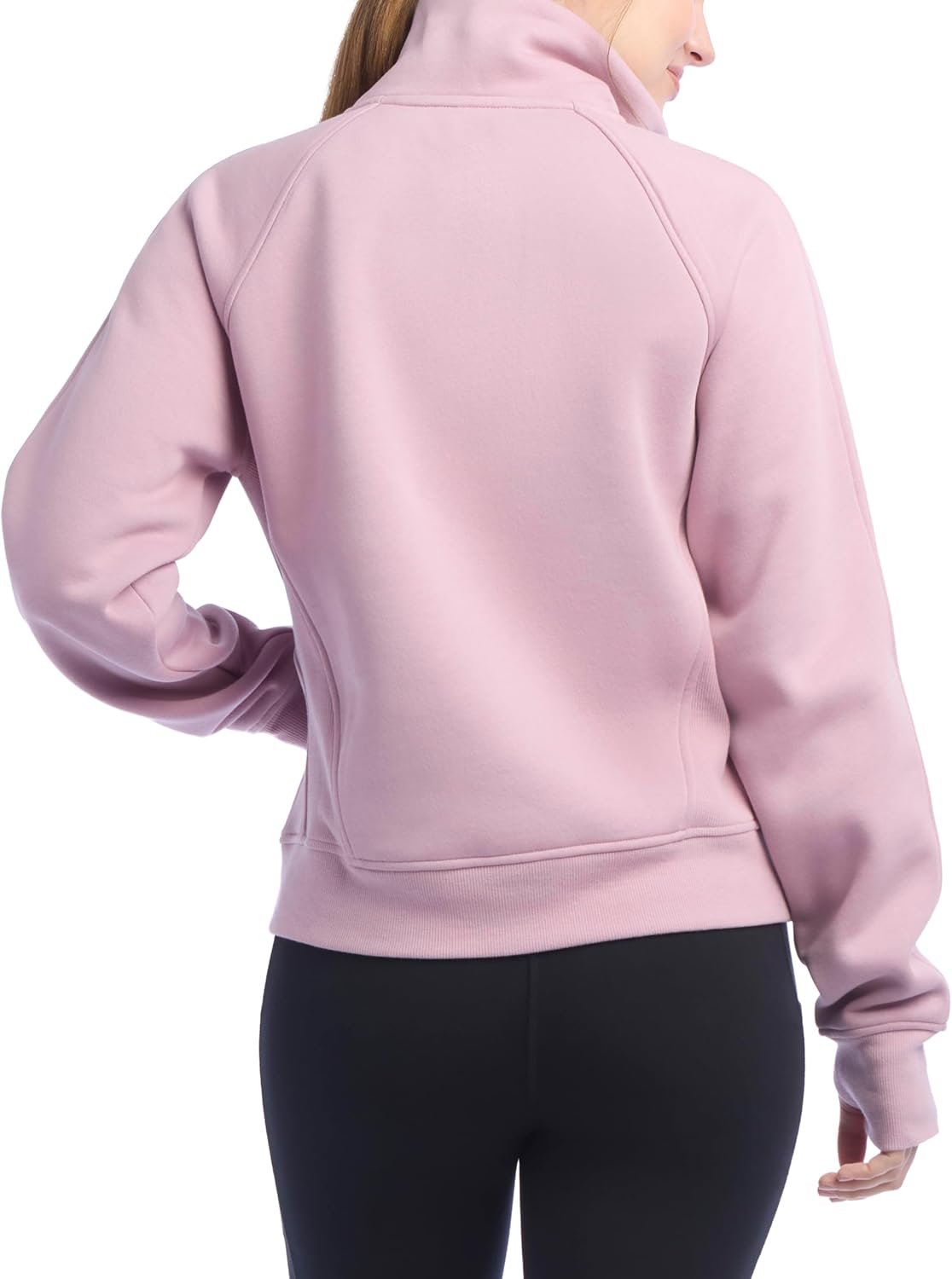 Women’s Ribbed Half Zip Pullover Sweatshirt Casual Loose Fit - Image 2