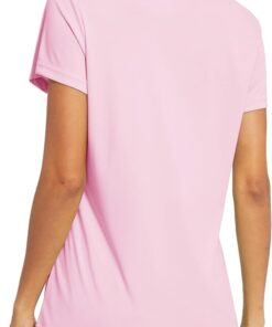Alternative view of Women’s Pink V-Neck Sun-Protection Short-Sleeve Sports Top