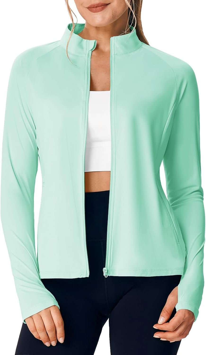 Women’s UV protection lightweight full zip athletic hiking workout jacket