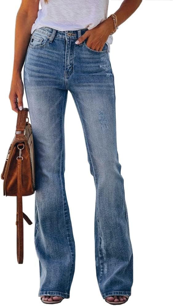Women’s High Waisted Flare Stretch Bootcut Denim Jeans
