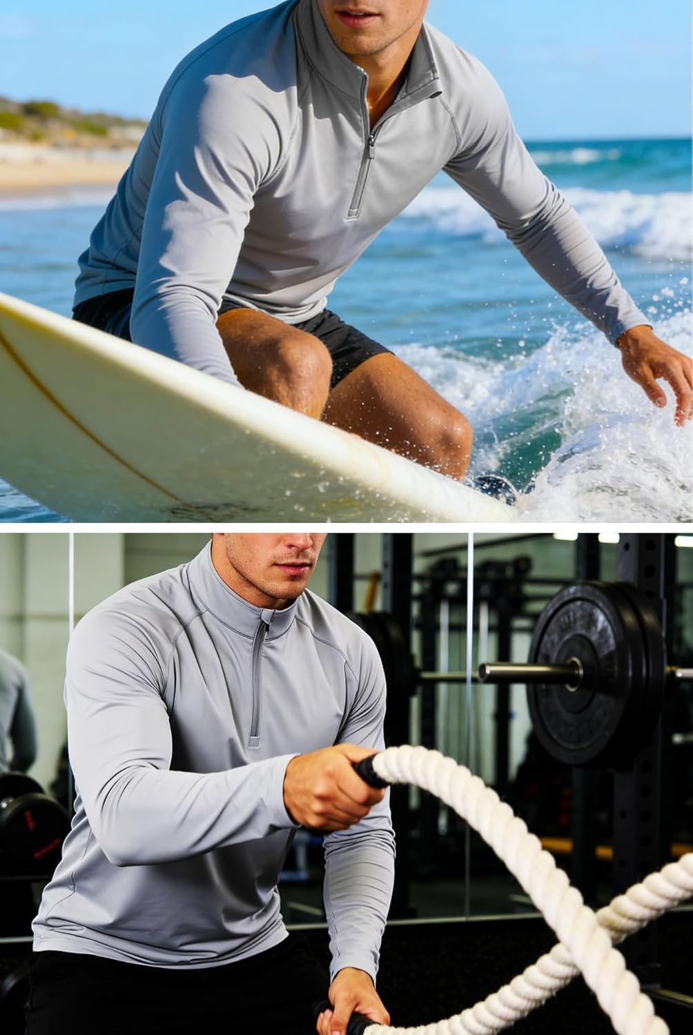 Men’s long sleeve UV protection quarter-zip fishing running outdoor shirt - Image 2