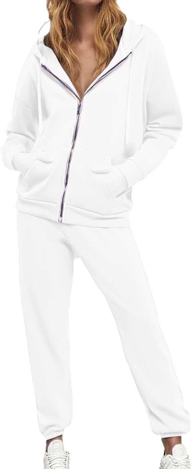 Women’s sweatsuit 2-piece tracksuit long sleeve zip sweatshirt sweatpants set - Image 2