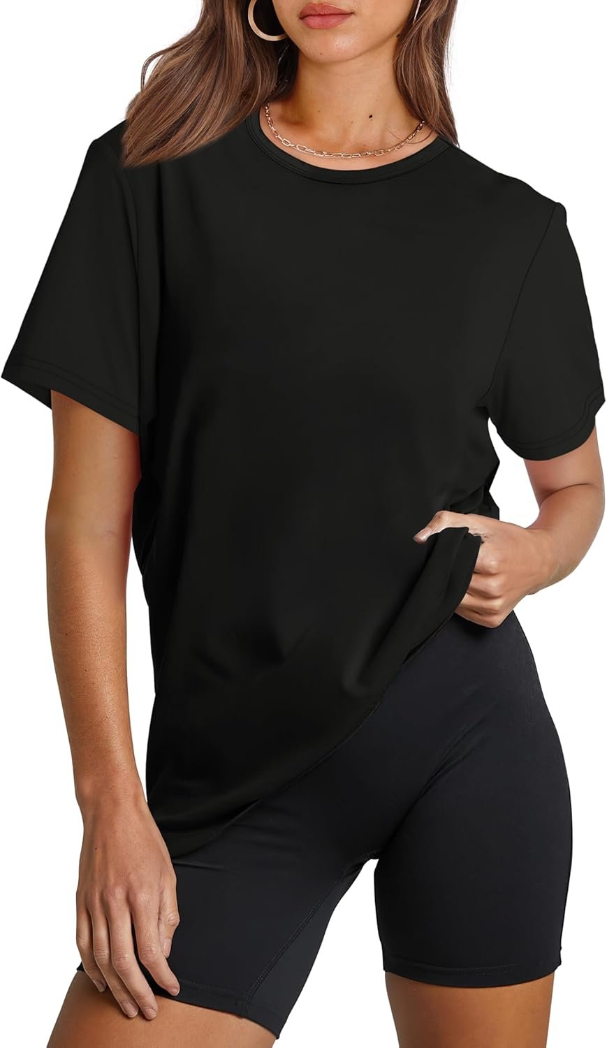 Women’s Stylish Loose-Fit Casual Short-Sleeve Top — Suitable for Sports