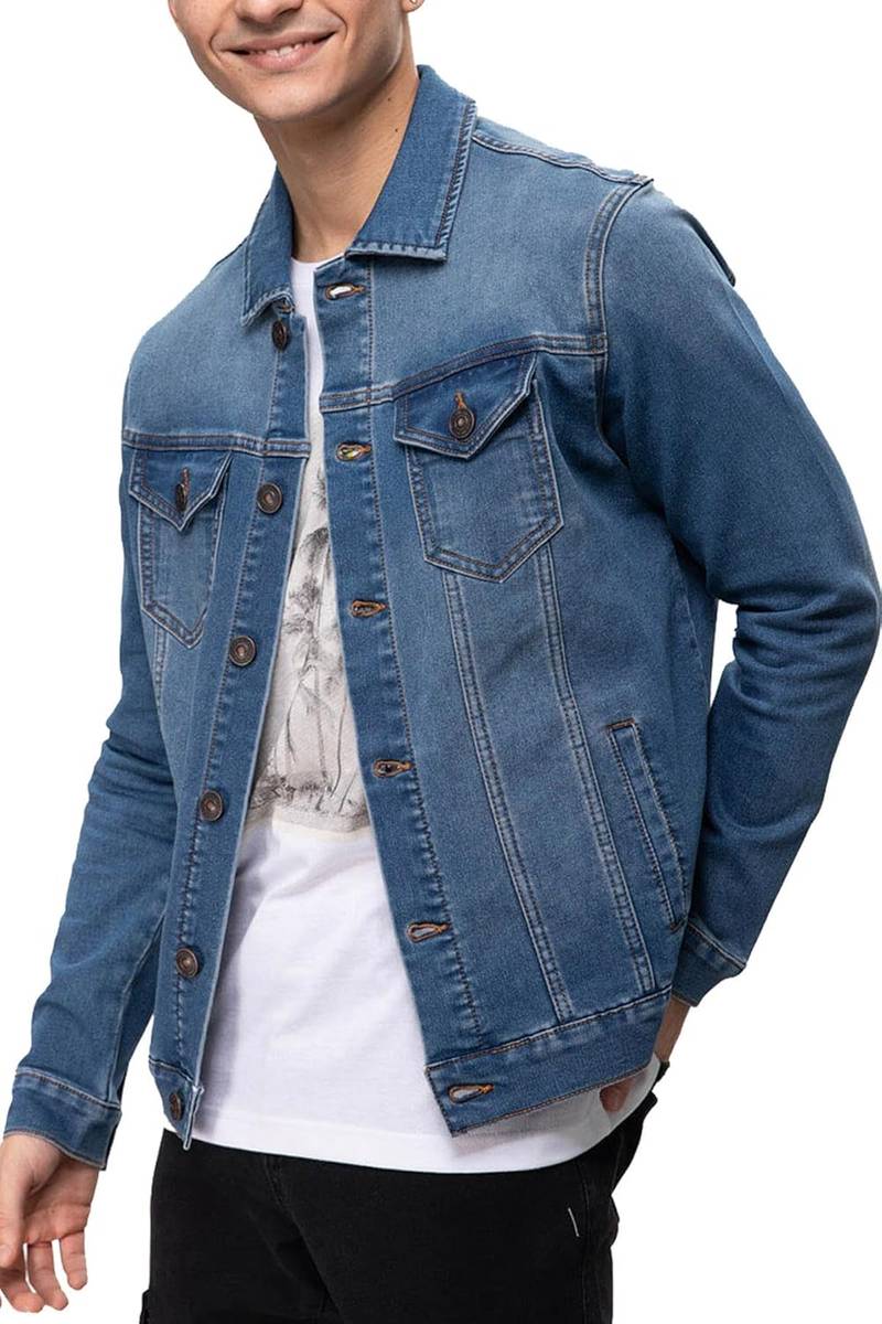 Men’s Button Down Denim Jacket Long Sleeve Casual Outerwear - Image 2