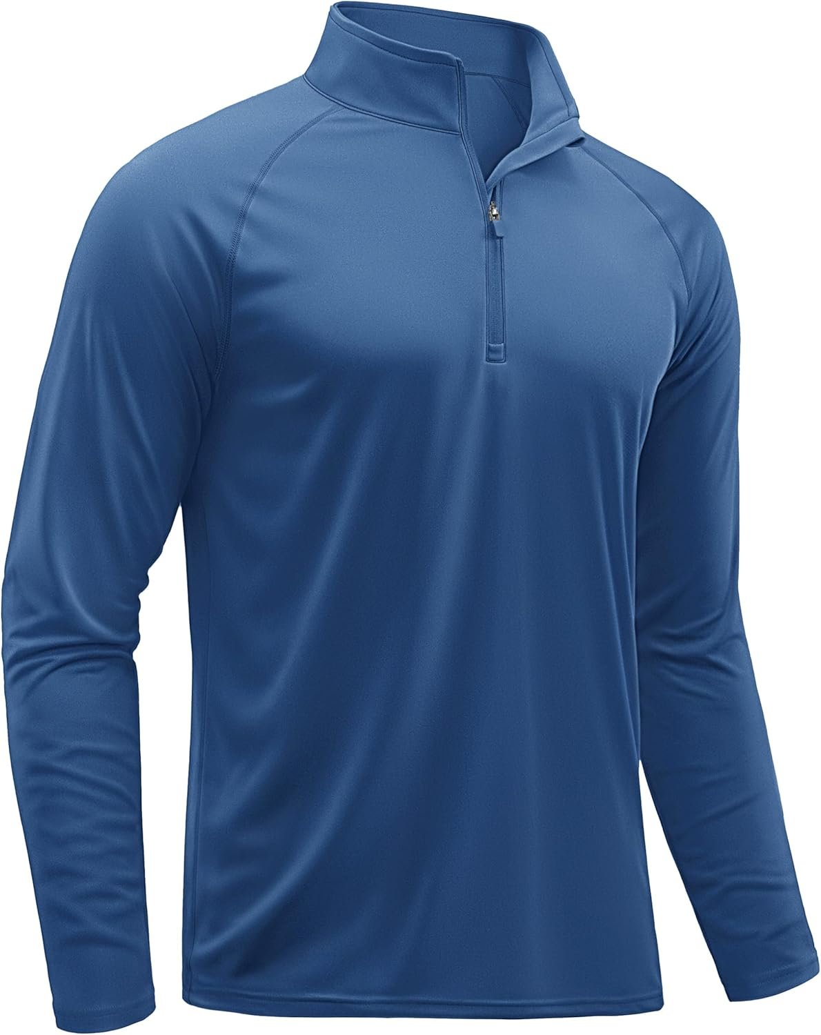 Men’s long sleeve athletic quarter-zip UV protection outdoor running shirt
