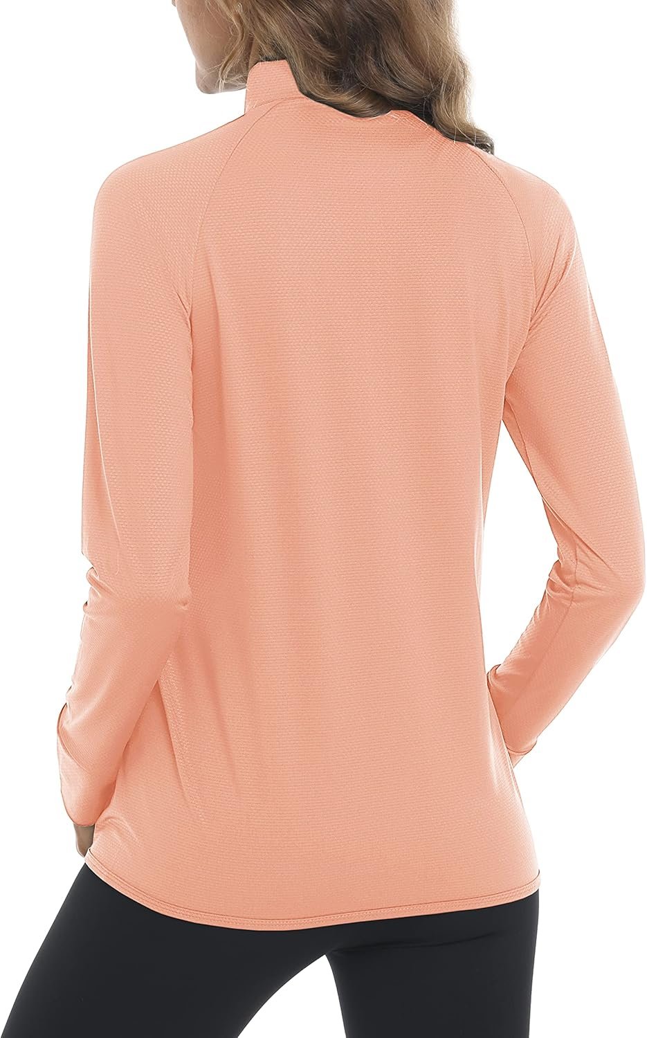 Women’s lightweight athletic jacket UV protection full zip outdoor pocket workout shirt - Image 2