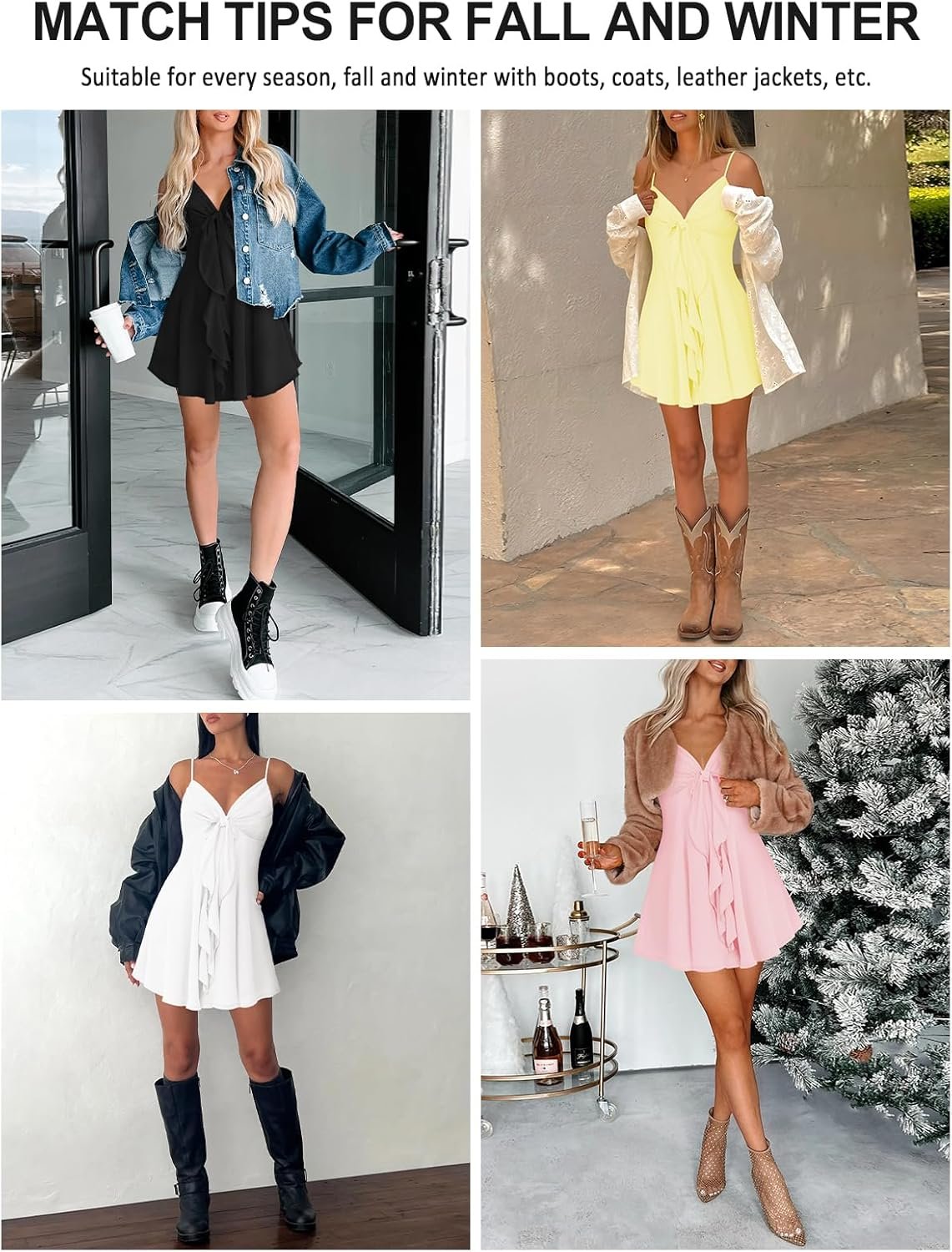 Women’s Sleeveless Deep V Neck Mini Dress Casual Flowy Sundress - Image 2