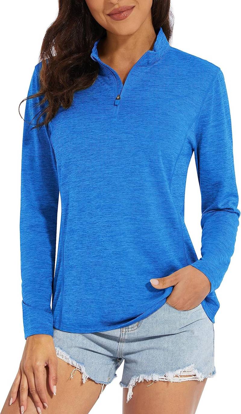 Women’s long sleeve UV protection athletic hiking running workout shirt