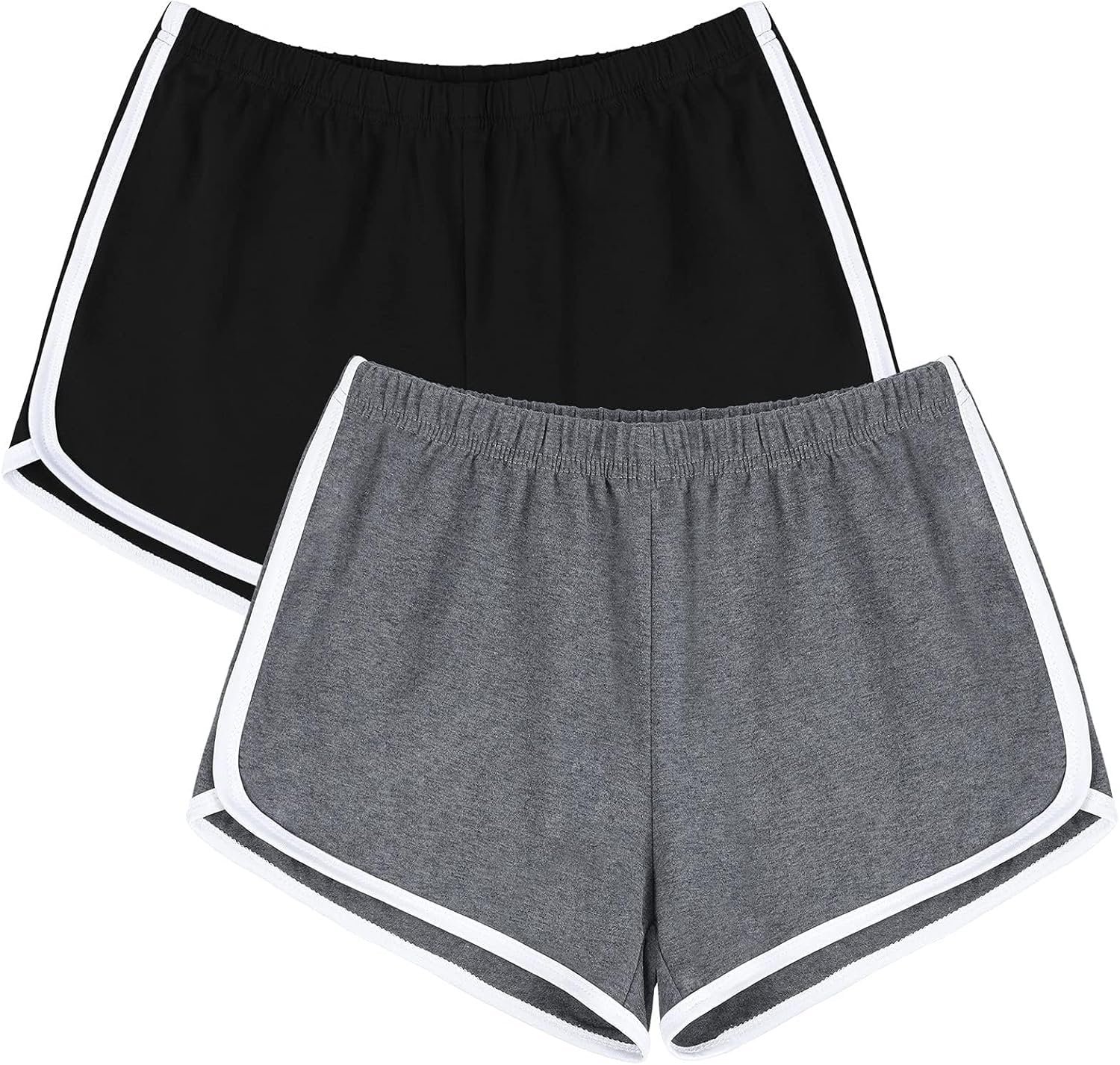 Women’s Cotton Workout Yoga Running Shorts Elastic Waist Activewear Set