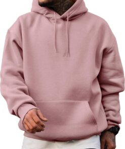 Alternative view of Men’s Casual Cotton Blend Hooded Pullover Sweatshirt with Drawstring