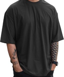 Men’s fashion short sleeve workout oversized casual pullover T-shirt