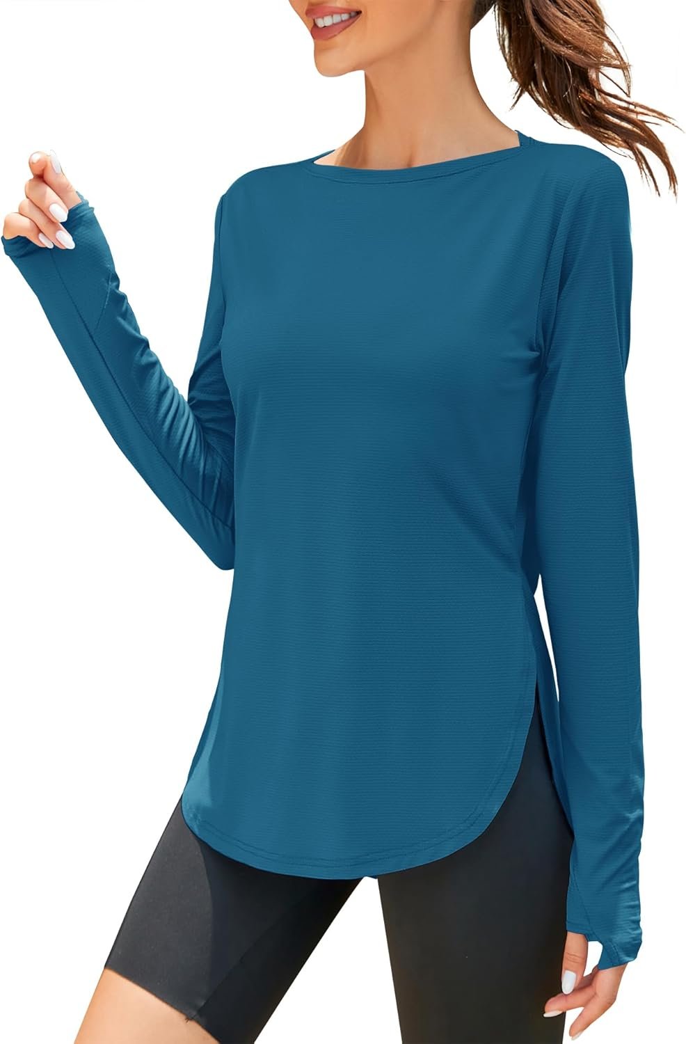 Women’s long sleeve UV protection quarter-zip fishing running outdoor shirt
