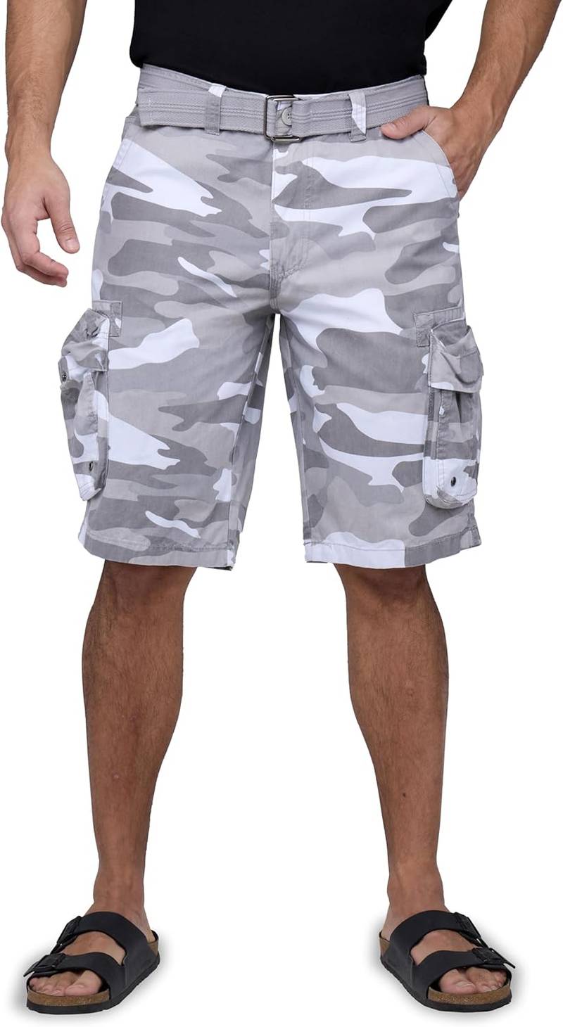 Men’s Belted Relaxed Fit Knee Length Casual Shorts