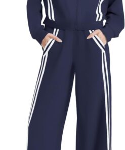 Women’s 2-Piece Lounge Outfit Zip Sweatshirt and Wide Leg Jogger Pants Set