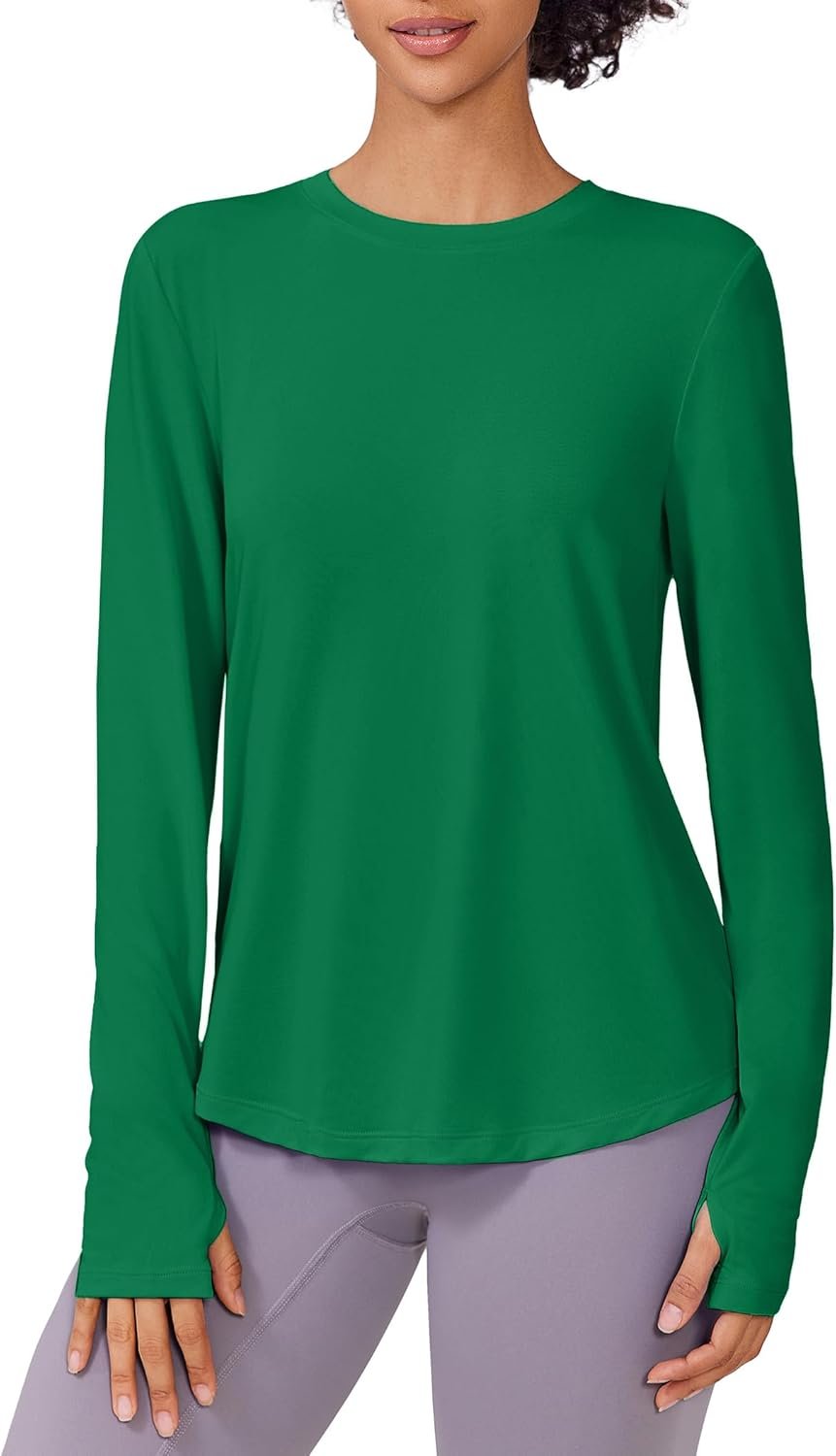 Women’s long sleeve athletic quarter-zip UV protection outdoor running shirt