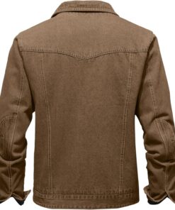 Alternative view of Men’s Flannel Lined Denim Jacket Snap Closure Heavy Duty Style