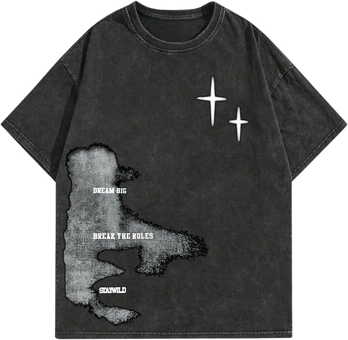 Men’s letter graphic drop shoulder casual round neck T-shirt top