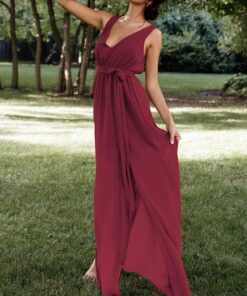 Alternative view of Women’s Boho Chiffon Maxi Dress Sleeveless V-Neck Double Split Beach Party Dress