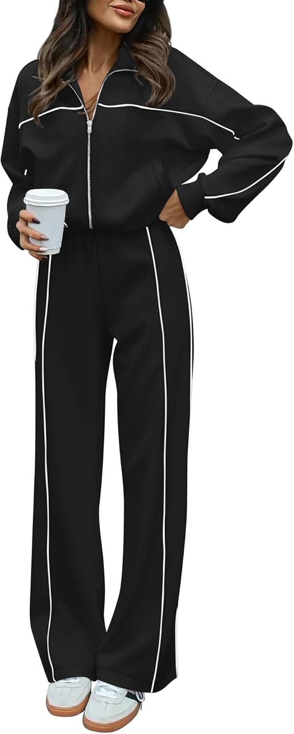 Women’s two-piece tracksuit long sleeve zip sweatshirt pants set