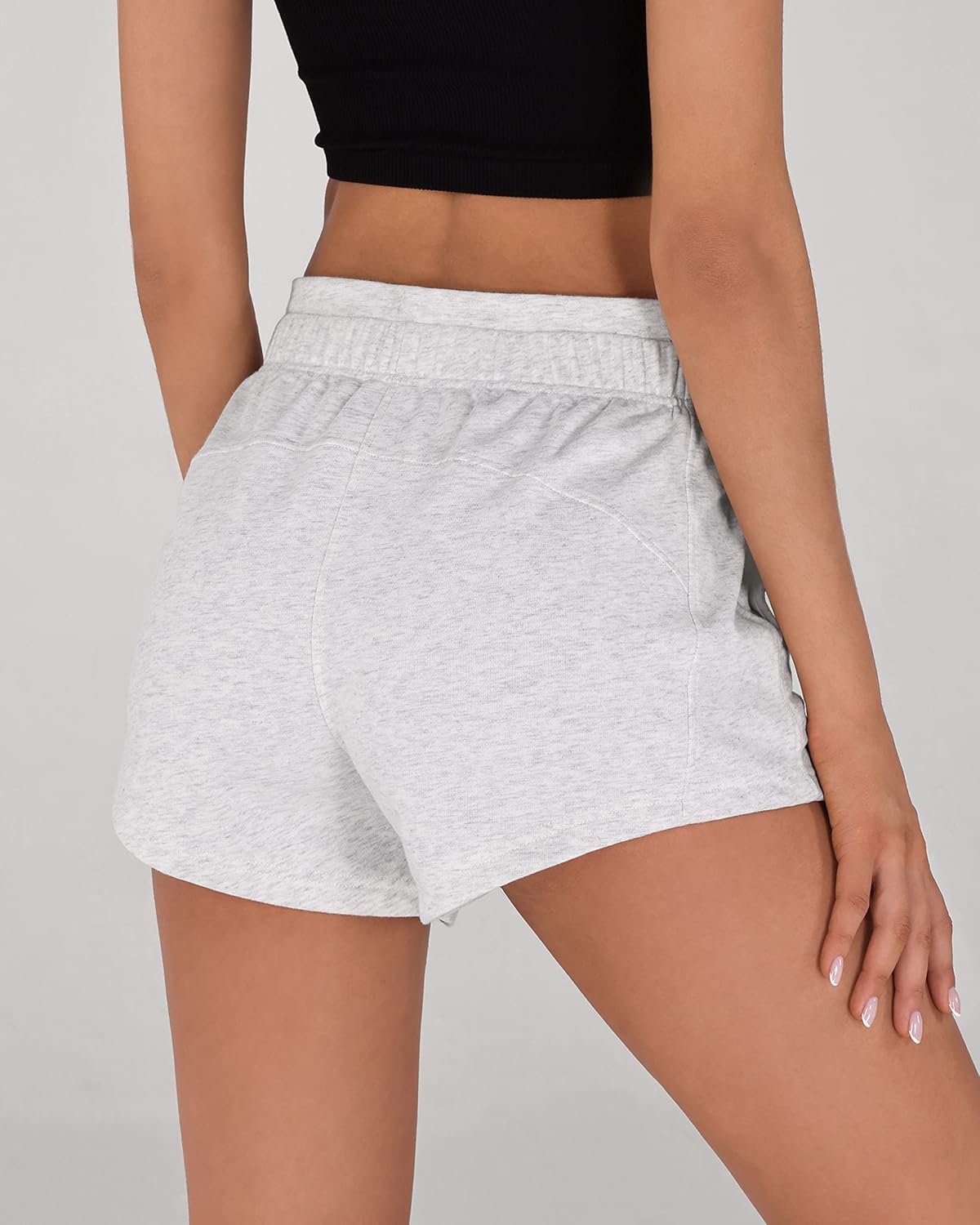 Women’s Cotton Terry Sweat Shorts with Pockets and Drawstring - Image 2
