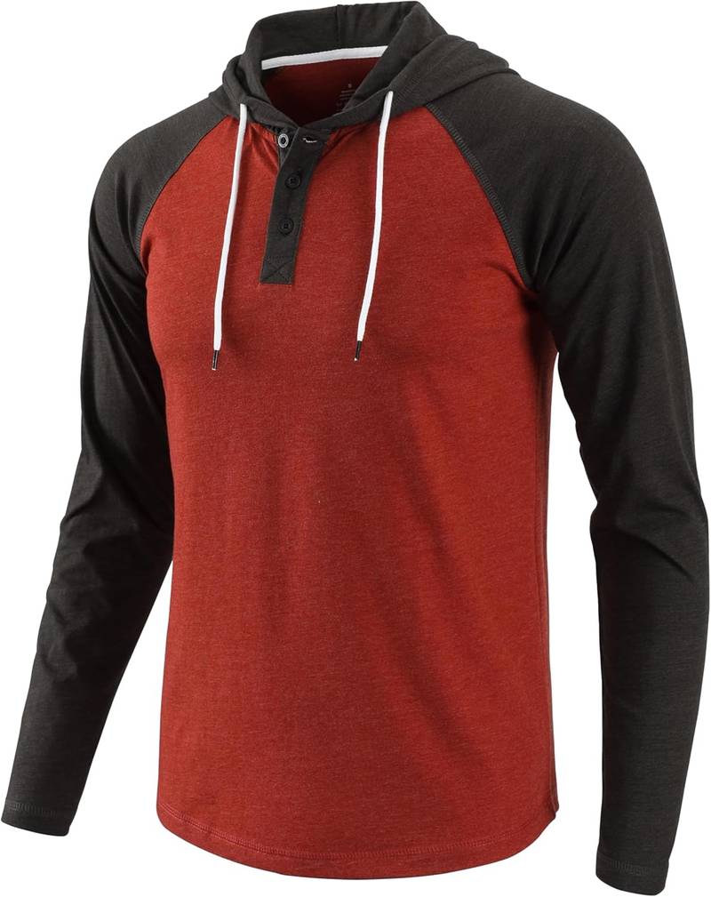 Men’s Lightweight Hooded Sweatshirt Athletic Long Sleeve Drawstring Pullover