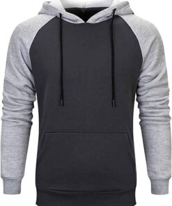 Alternative view of Men’s Patchwork Color Block Fleece Hoodie Pullover Sweatshirt with Pocket