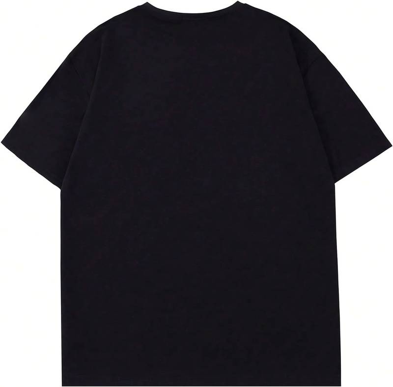 Men’s oversized graphic crew neck short sleeve vintage casual T-shirt - Image 2