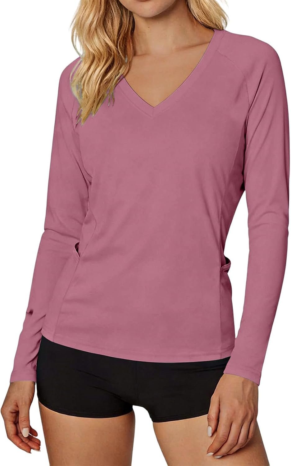 Women’s UV protection long sleeve lightweight hiking workout quick-dry top with pockets