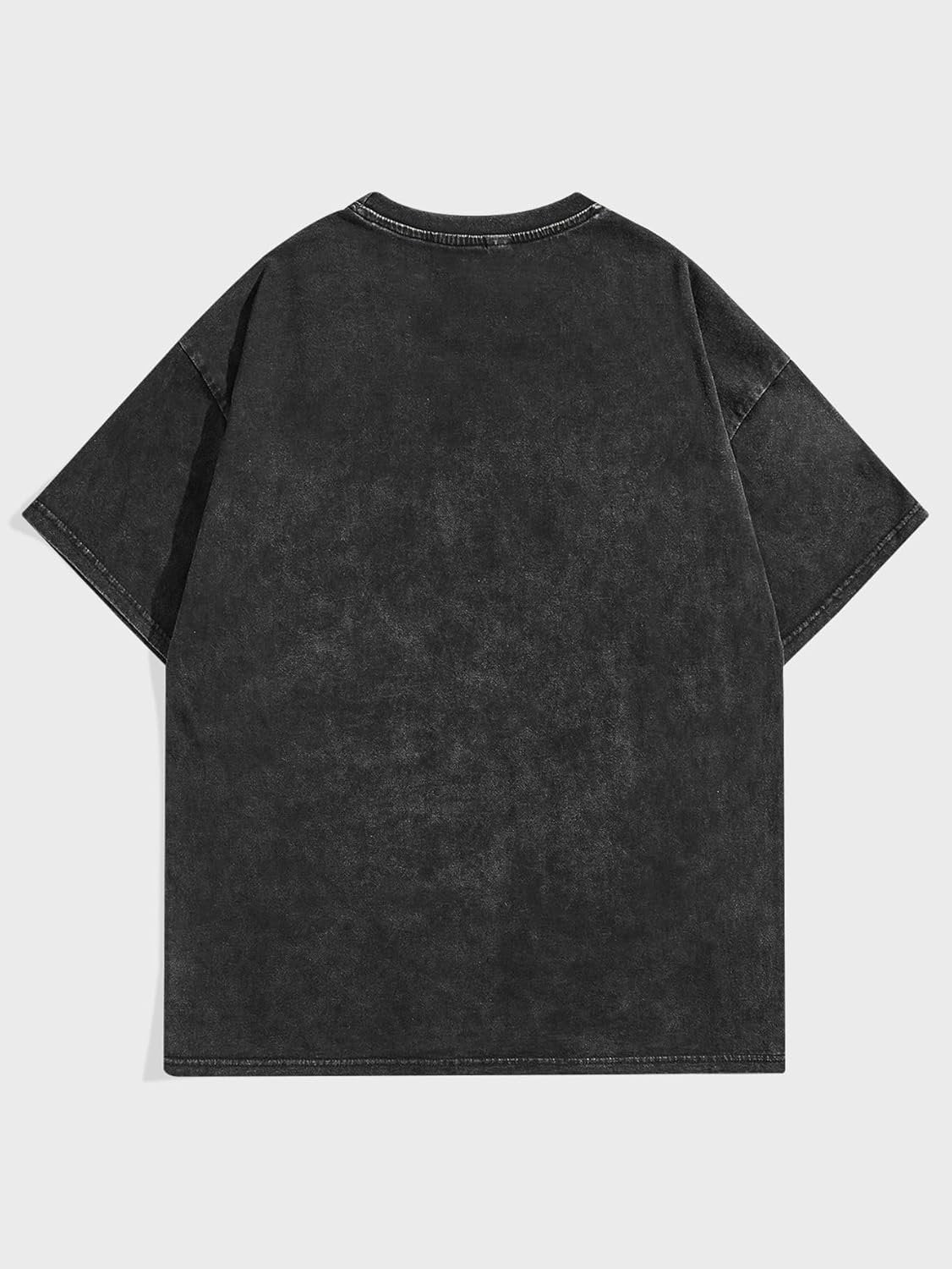 Men’s letter graphic drop shoulder casual round neck T-shirt top - Image 2