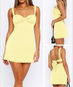 Alternative view of Women’s Sleeveless Square Neck Lace Panel Mini Bodycon Dress
