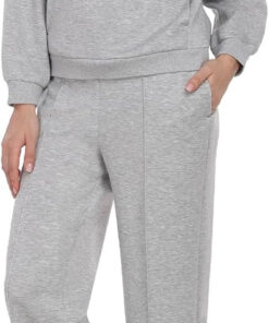 Women’s 2-piece outfit long sleeve pullover top wide leg sweatpants set