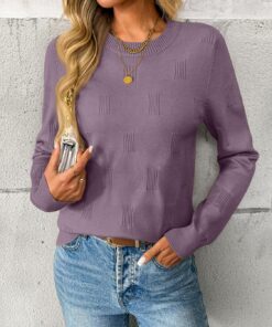 Alternative view of Women’s Lightweight Long Sleeve Knit Pullover Casual Sweater Top