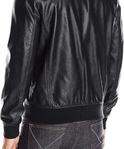 Alternative view of Men’s Faux Leather Bomber Jacket Casual Outerwear