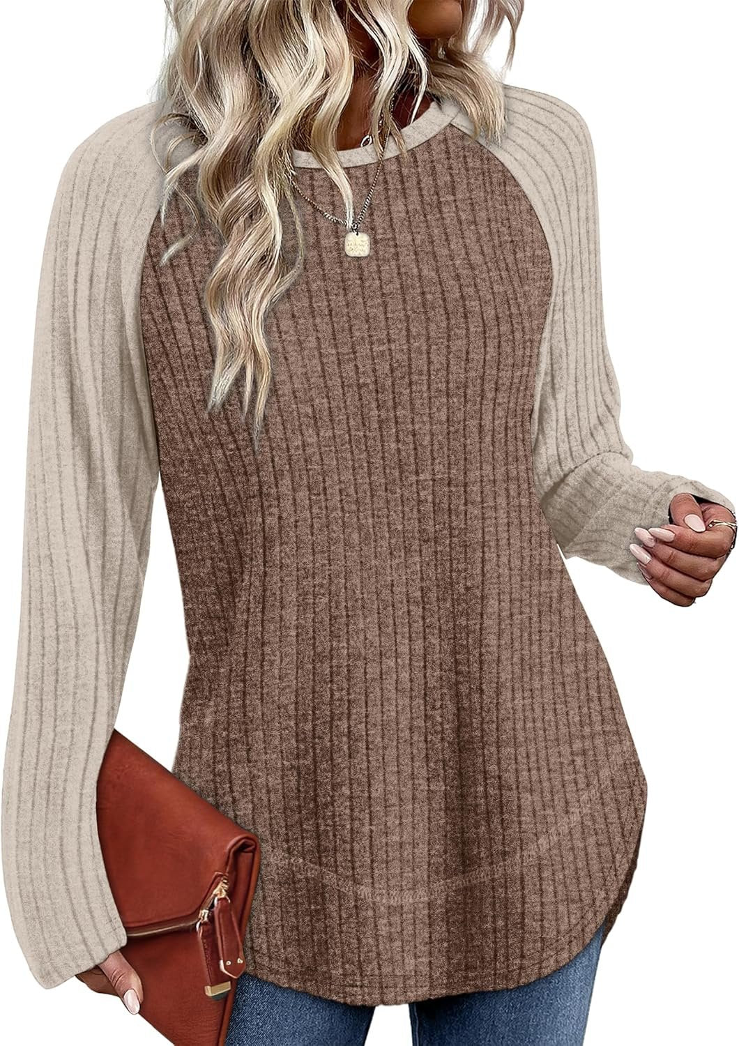Women’s Lightweight Long Sleeve Tunic Sweater Loose Fit Casual Top - Image 2