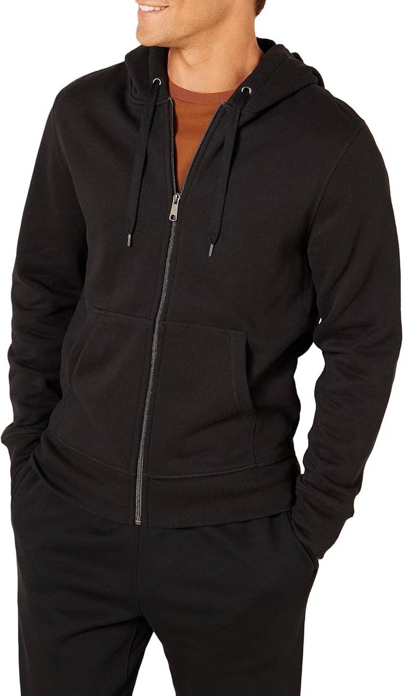 Men’s Full Zip Fleece Hoodie Casual Hooded Jacket