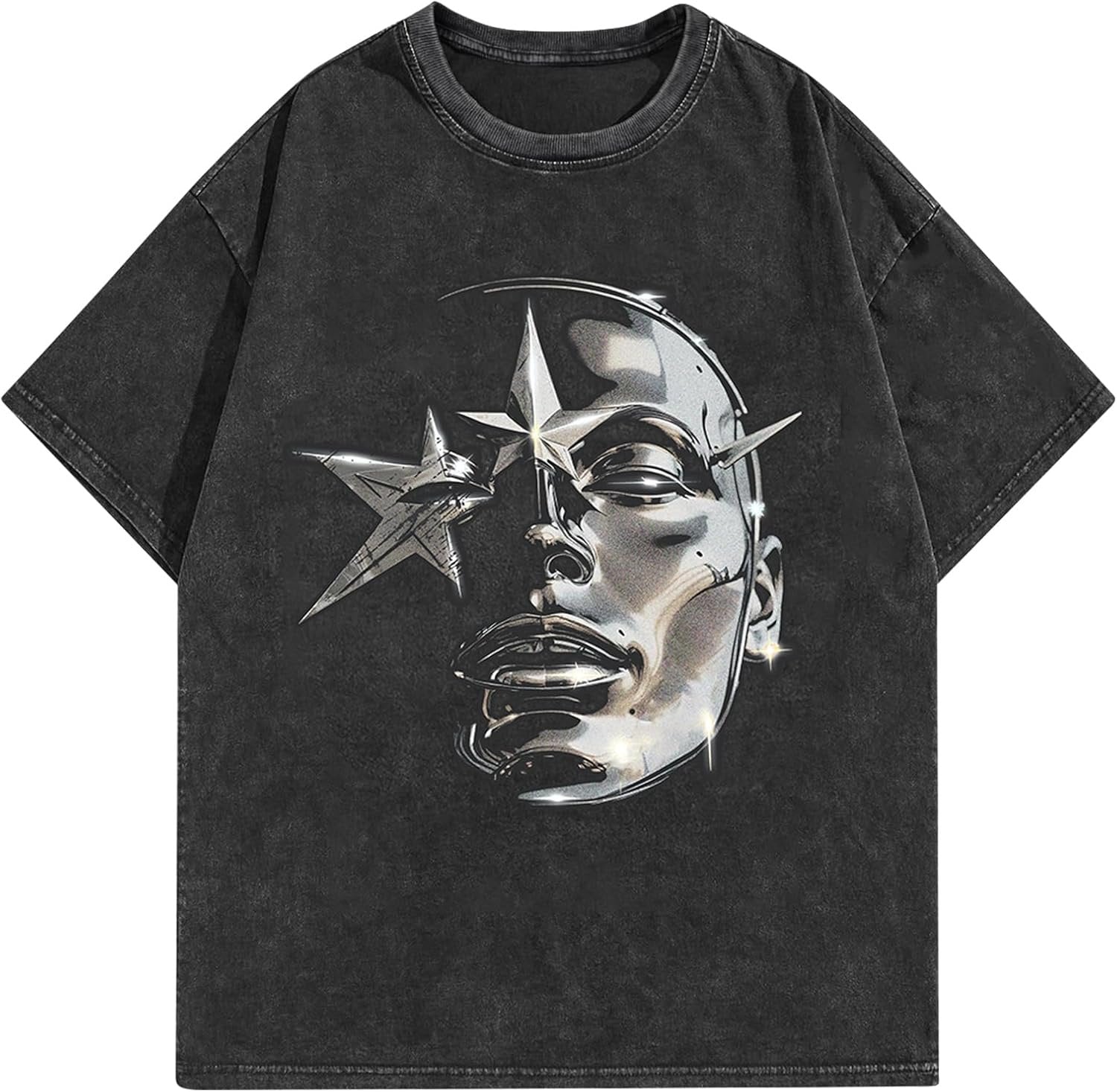 Men’s graphic cotton oversized T-shirt short sleeve casual streetwear tee